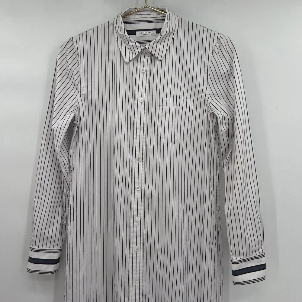 Equipment Striped Back /White Button Down Maxi Shirt Dress XS - Picture 3 of 15